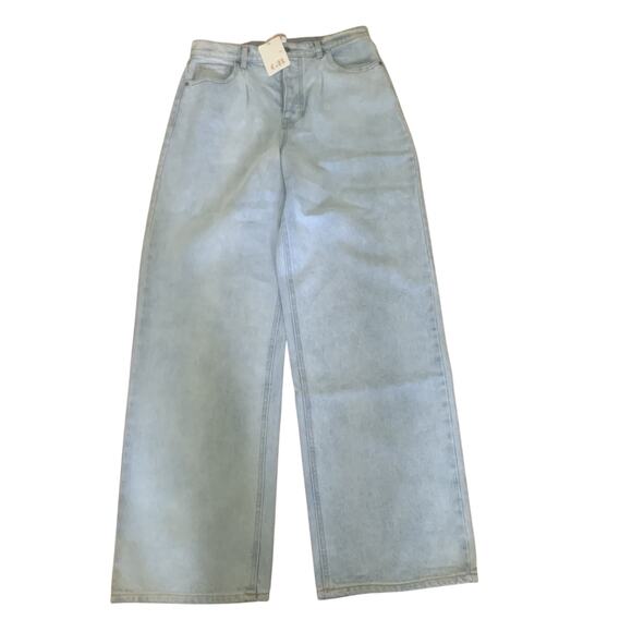 NWT GB (DILLARD'S) WIDE LEG BUTTON FLY LIGHT BLUE JEANS SIZE 11 - Picture 1 of 6